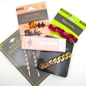Hair Styling Tools Bundle Gold Chain Pearl Pins